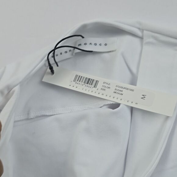 Susana Monaco NWT Boat Neck Ruffle Hem Dress in Sugar White Size‎ Medium - Picture 4 of 13